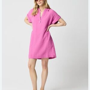 J Crew Pink Medium Gauze Shirt Dress Size Medium